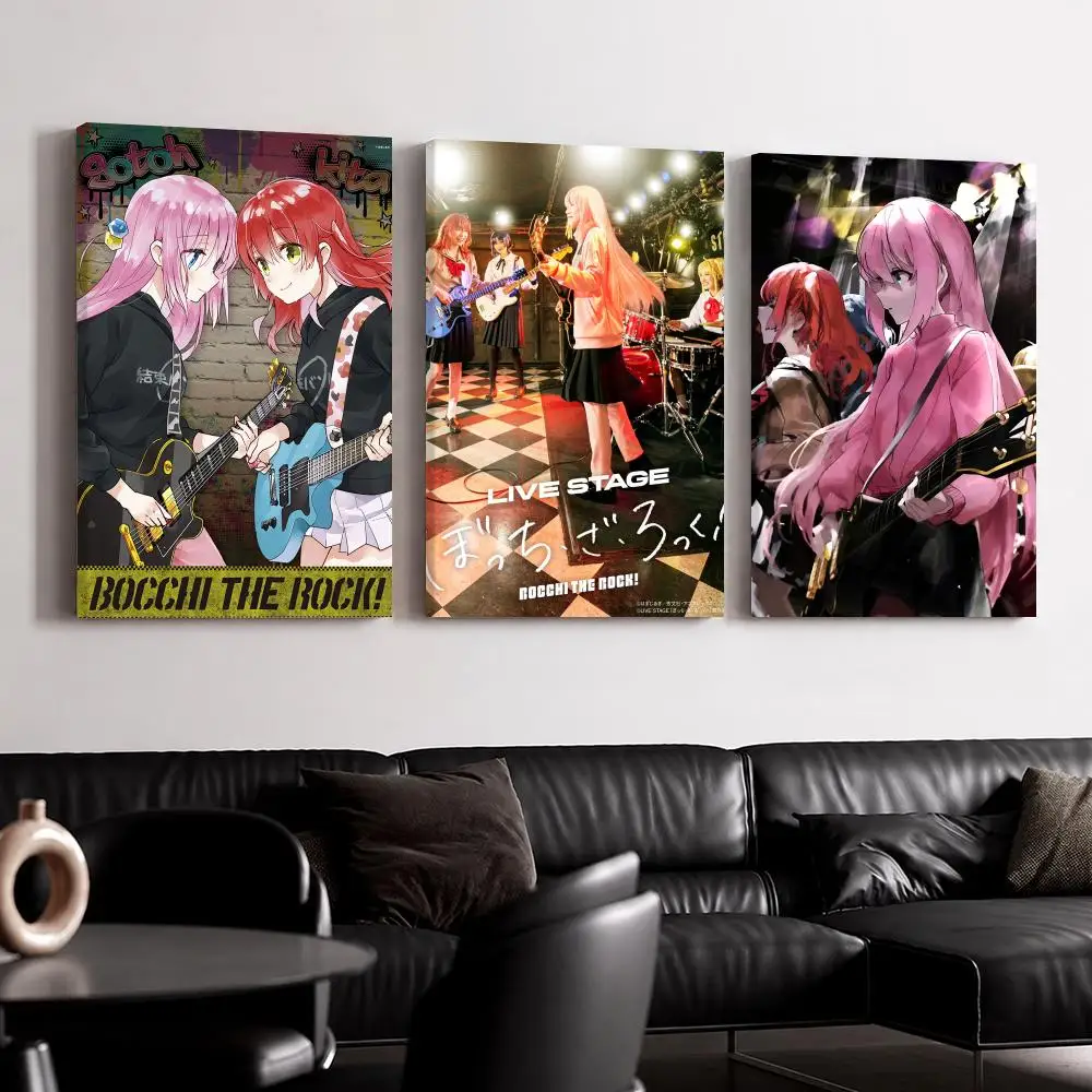 Anime B-Bocchi The R-Rock Framed Wall Painting Ready to Hang Canvas Wall Art Poster for Bedroom Living Room Home Decor Gift