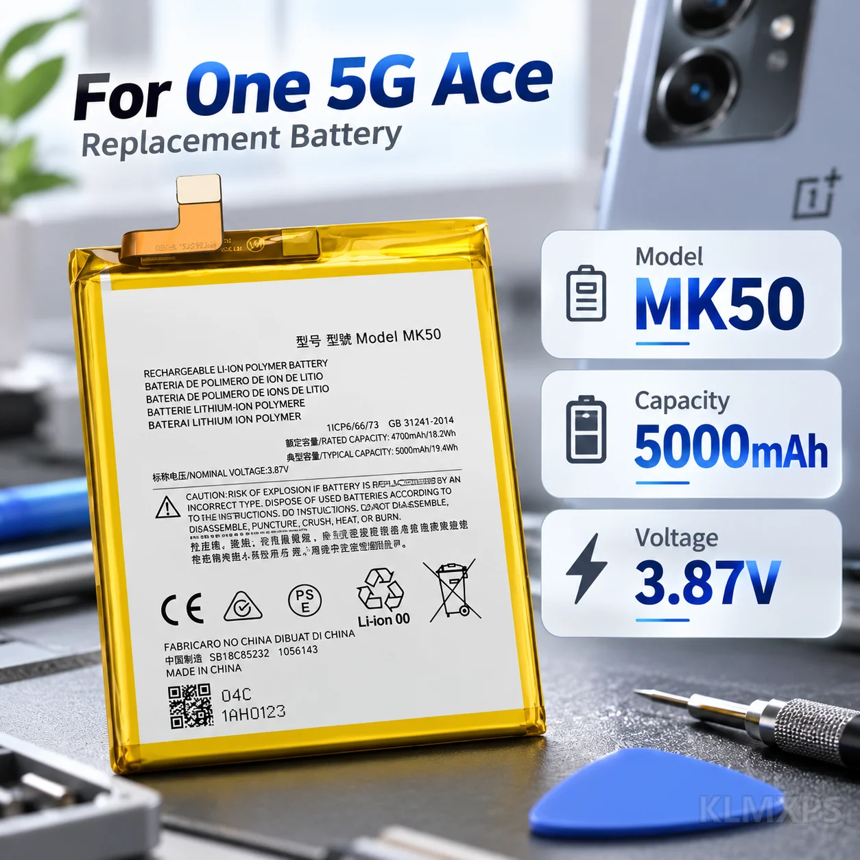 MK50 Replacement Battery for Motorola One 5G Ace, Large Capacity Mobile Phone Repair Battery Compatible Device Model