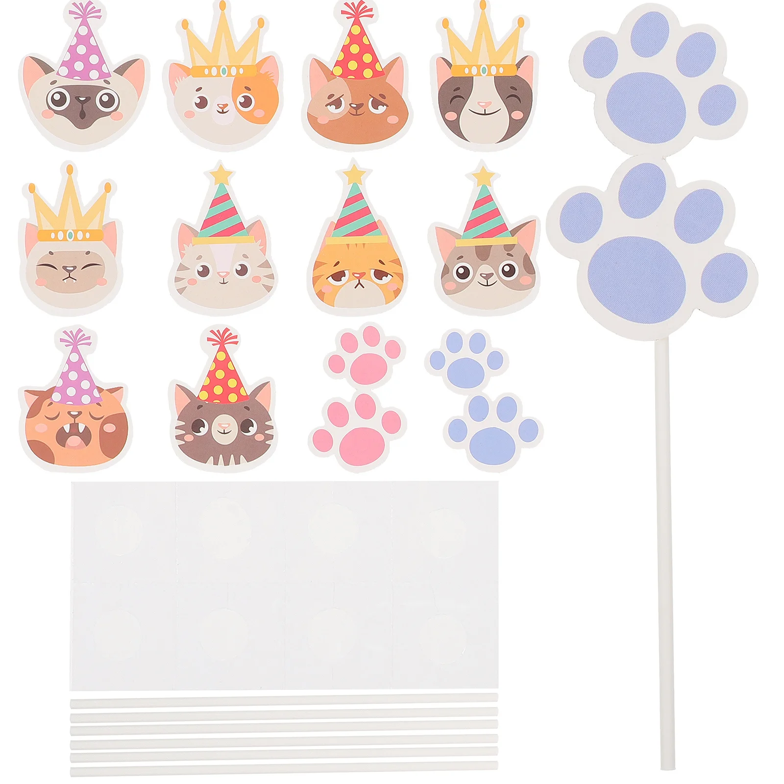 

24 Pcs Dessert Birthday Cake Topper Cupcake Toppers Decorations Kitten Decorative