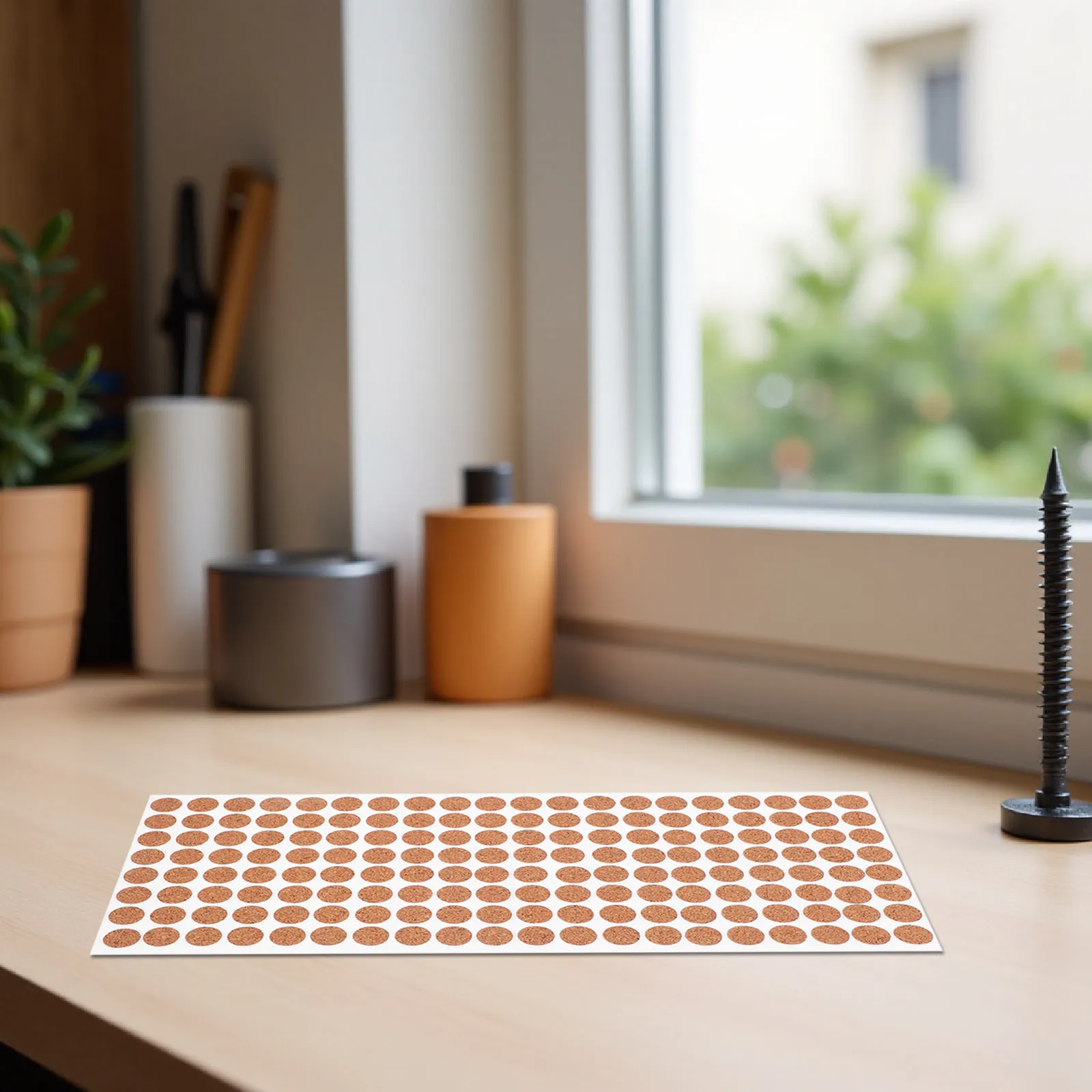 500Pcs Self-Stick Cork Rounds 15Mm Heat Resistant Non-Slip Cork Pads for Drawer Interiors Cabinet Doors Chair Legs Coasters