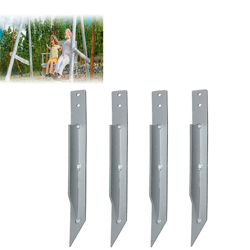 

A63K-Pack Of 4 Fence Post Repair Upgraded Fence Post Anchor Ground Spike For Repair Tilted/Broken Wood Fence Post