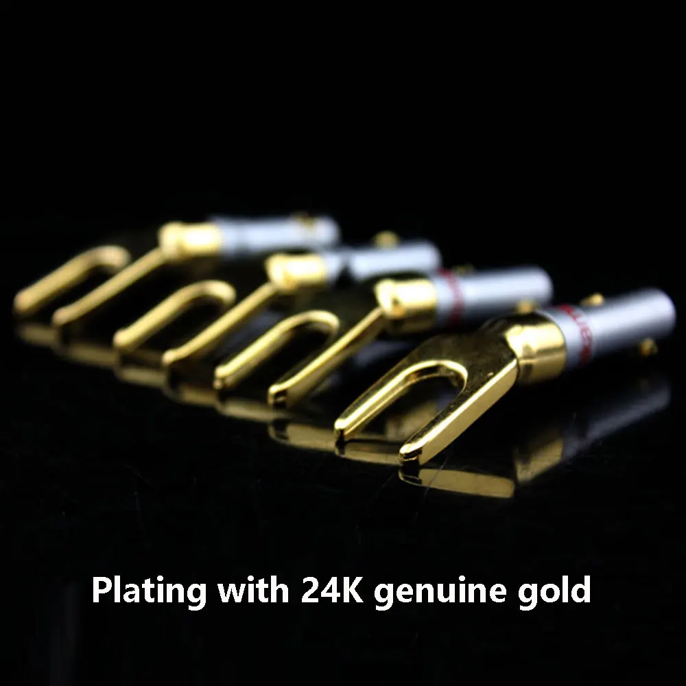 Conector Banana chapado en oro en forma de Y – Bloqueo tornillo - imagen 4