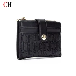 Luxury Brand Classic Retro Square Design Card Case Fashion Button Classic Folding Money Clip Compact Lightweight Luxury Women