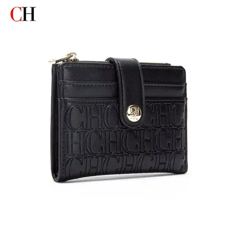 Étui à cartes Design carré rétro classique de marque de luxe, bouton de mode, pince à billets pliante classique, compacte et légère pour femmes