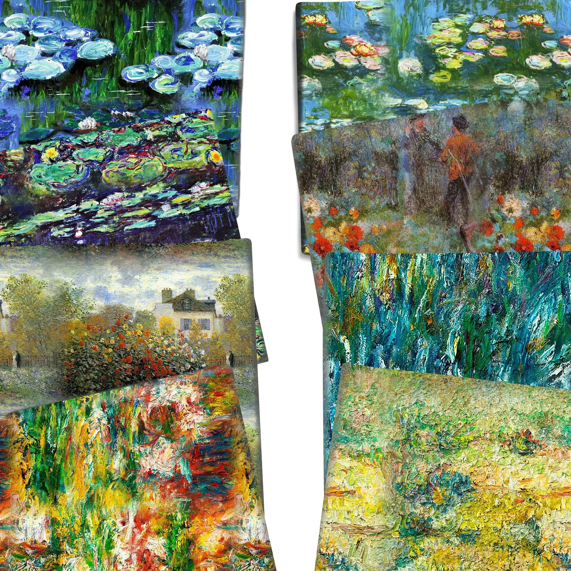 50*145cm Oil Painting Series Printed Polyester Cotton Fabric/Pure Cotton Fabric Handmade Patchwork TableCloth Background cloth