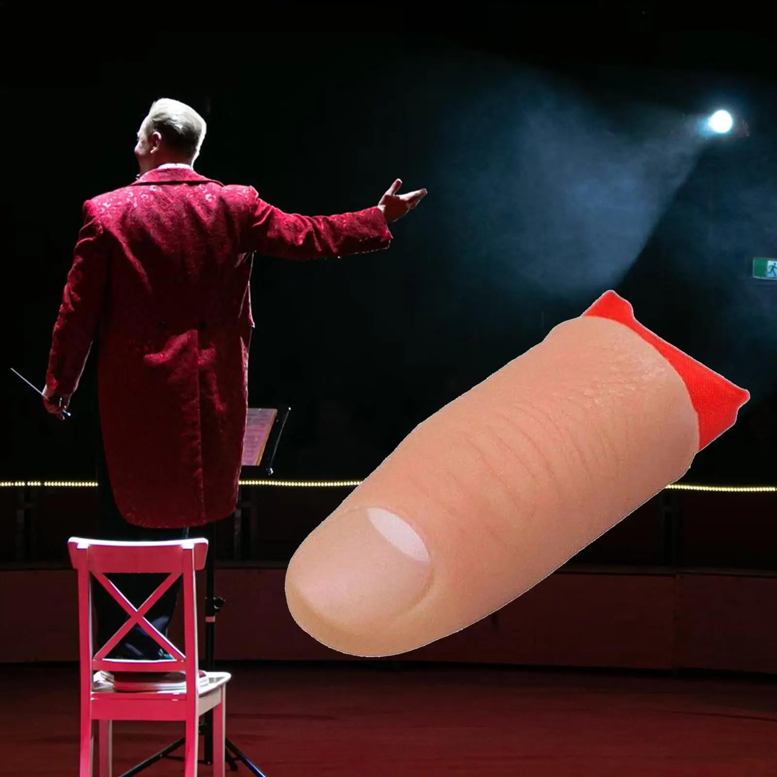 Fashion Finger Magic Tricks Phantasy Props Close Up Vanish Appearing Finger Thumb Tip Red Silk for Magician Carnivals Parties