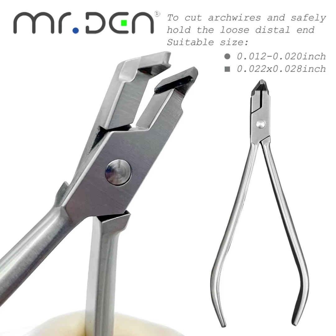 MR DEN كماشة تقويم الأسنان عالية الجودة شقة البعيدة نهاية القاطع أدوات قطع الأوعية الدموية لأسلاك قوس تقويم الأسنان