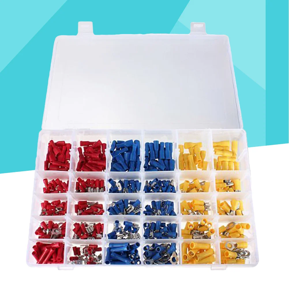 480 Pcs Cold-Press Terminal Block Electric Wire Connectors Crimp Cold-Pressed Terminals Insulated