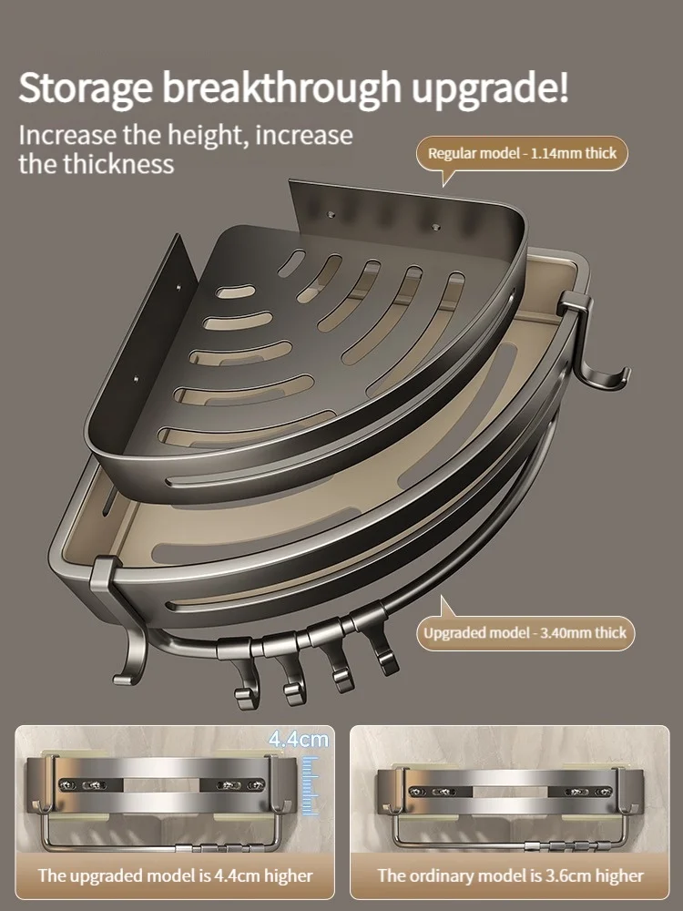 No-Drill Bathroom Shelf Shelves Shampoo Makeup Storage Holder Kitchen Organizer Wall Mounted Bathroom Accessories image 4
