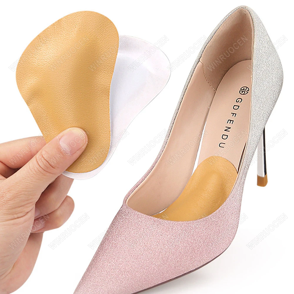 Leather Insoles Sports Palm Foot Pad Flat Arch Support Half Cushion Inner Insoles Orthopedic Correcting Flat Feet man women