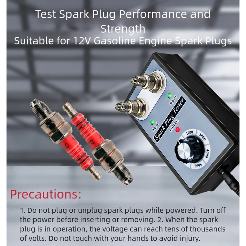 Adjustable Dual Hole Spark Tester Diagnostic Tool for Car and Motorcycle to Test Ignition System and Spark Performance