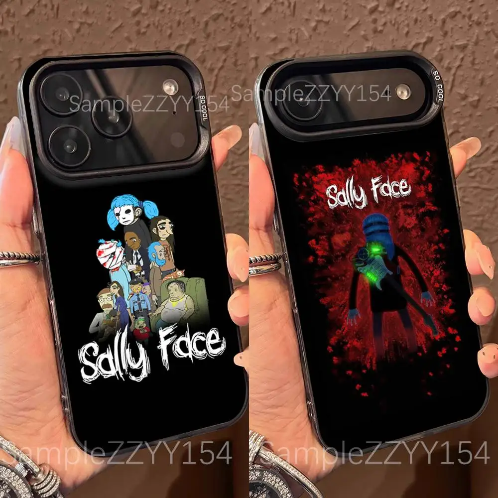 

Game S-Sally Face Phone Case For iPhone 17,16,15,14,13,12,X,8,Pro,Max,Plus,E,SE4,Air,Mini Black IMD Matte
