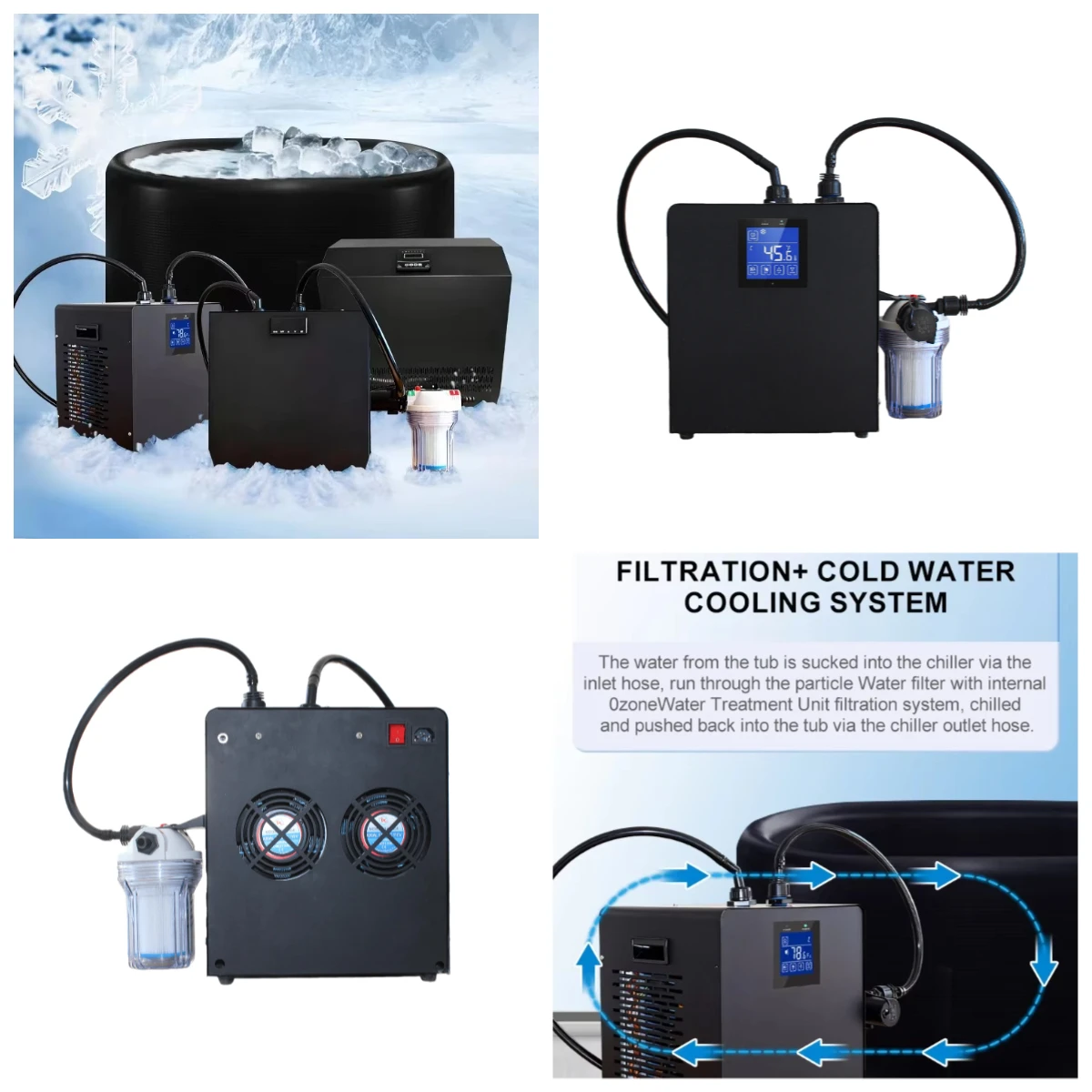 0.3P / 0.5P Manufacturer Direct Athlete Recovery Fitness Ice Bath Chiller with  Motor & Pump, 110V/220V