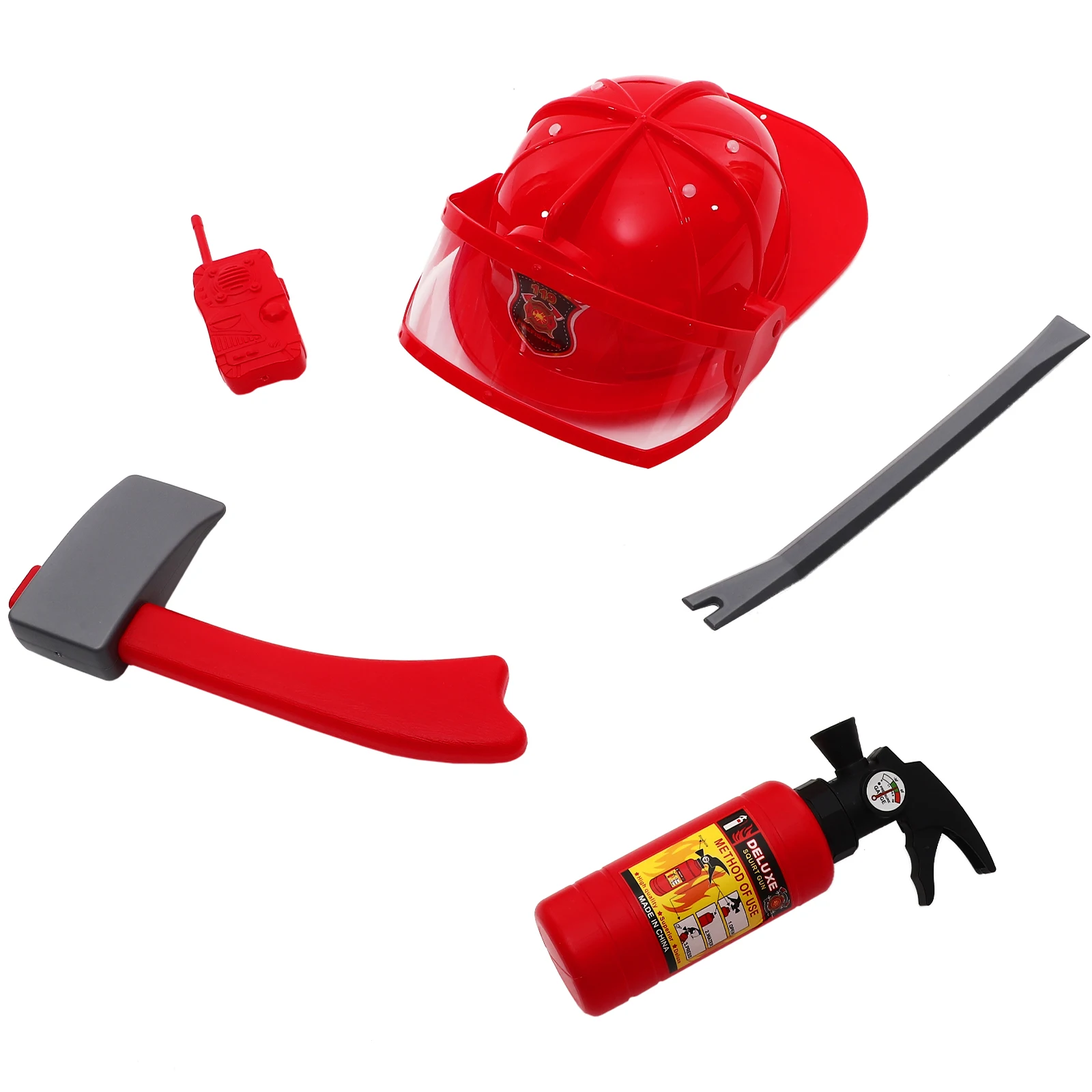 Costume antincendio Vigile del fuoco Gioco di ruolo Attrezzatura da pompiere Vigili del fuoco Finta accessori Cappello Vestire per