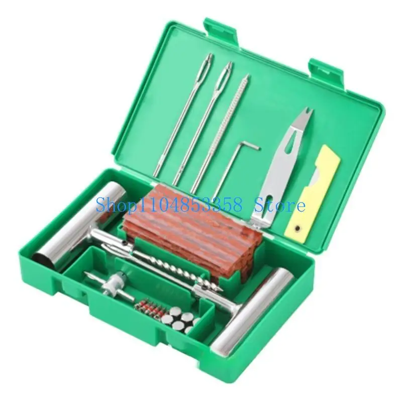 

652F Convenient & Portable Tire Repair set for Car Punctures Comprehensive Auto Tire Repair set Flat Tyre Repairing Tool set