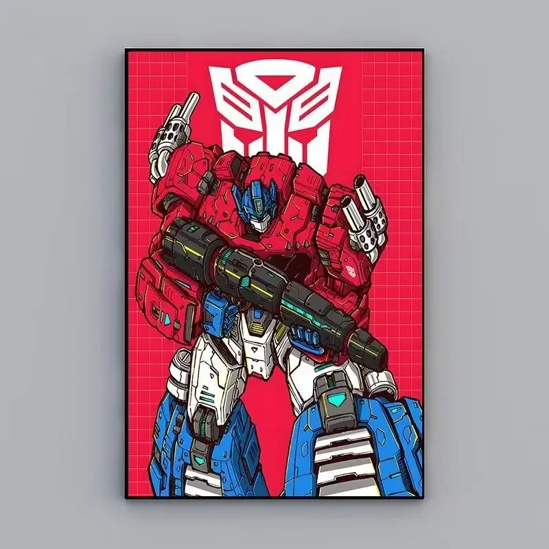 Transformers Decorative Painting Frameless Optimus Prime Anime Cartoon Printing Poster Room Decoration Canvas Mural Holiday Gift