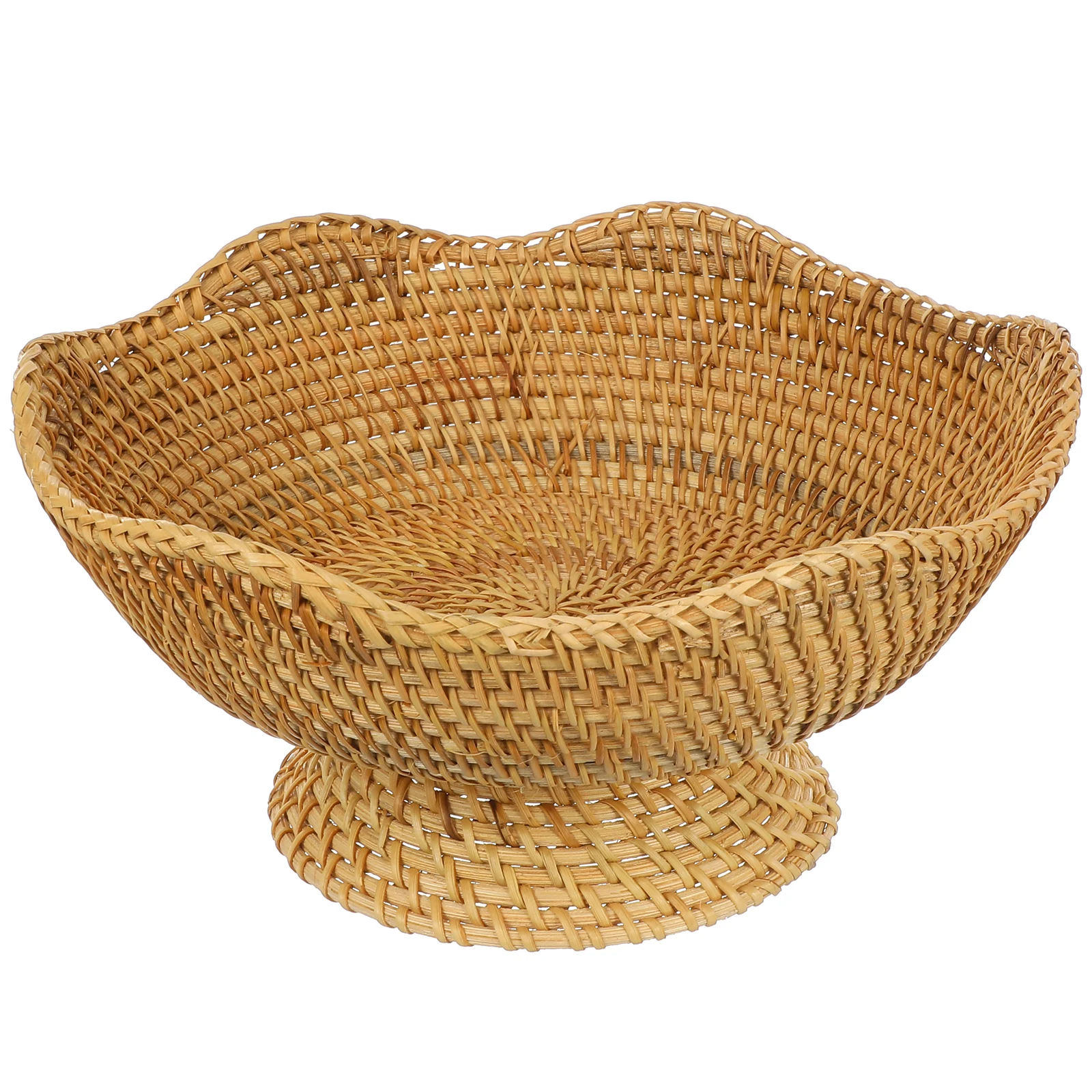 

Rattan Fruit Plate Entryway Table Decor Small Bowl for Keys Woven Bread Basket Garden Storage Box
