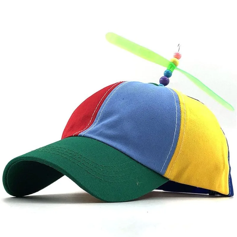 

Children's Hat with Fan Cap with Propeller Hats for Blowing The Wind Ventilator Headgear for Kids Sunhat Cute Funny With Spirals