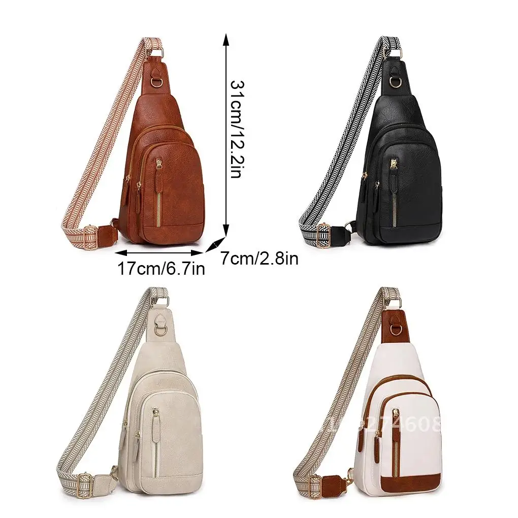 

Shoulder And Fashionable Crossbody Bag Large Capacity Elegant With Strap Luster black Wide Backpack Simple