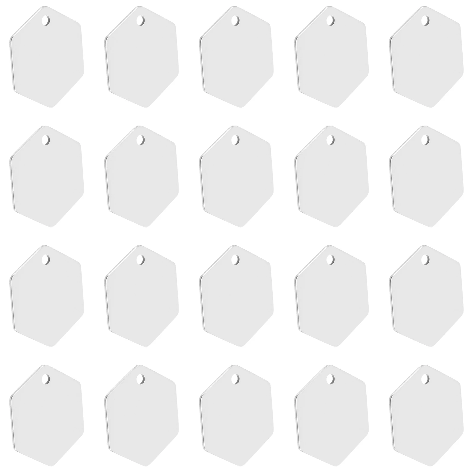

20pcs Stainless Steel Blank Tags Hexagonal Metal Stamping Engraving Blanks For Keychain Luggage Jewelry Making Dog Tag Pet