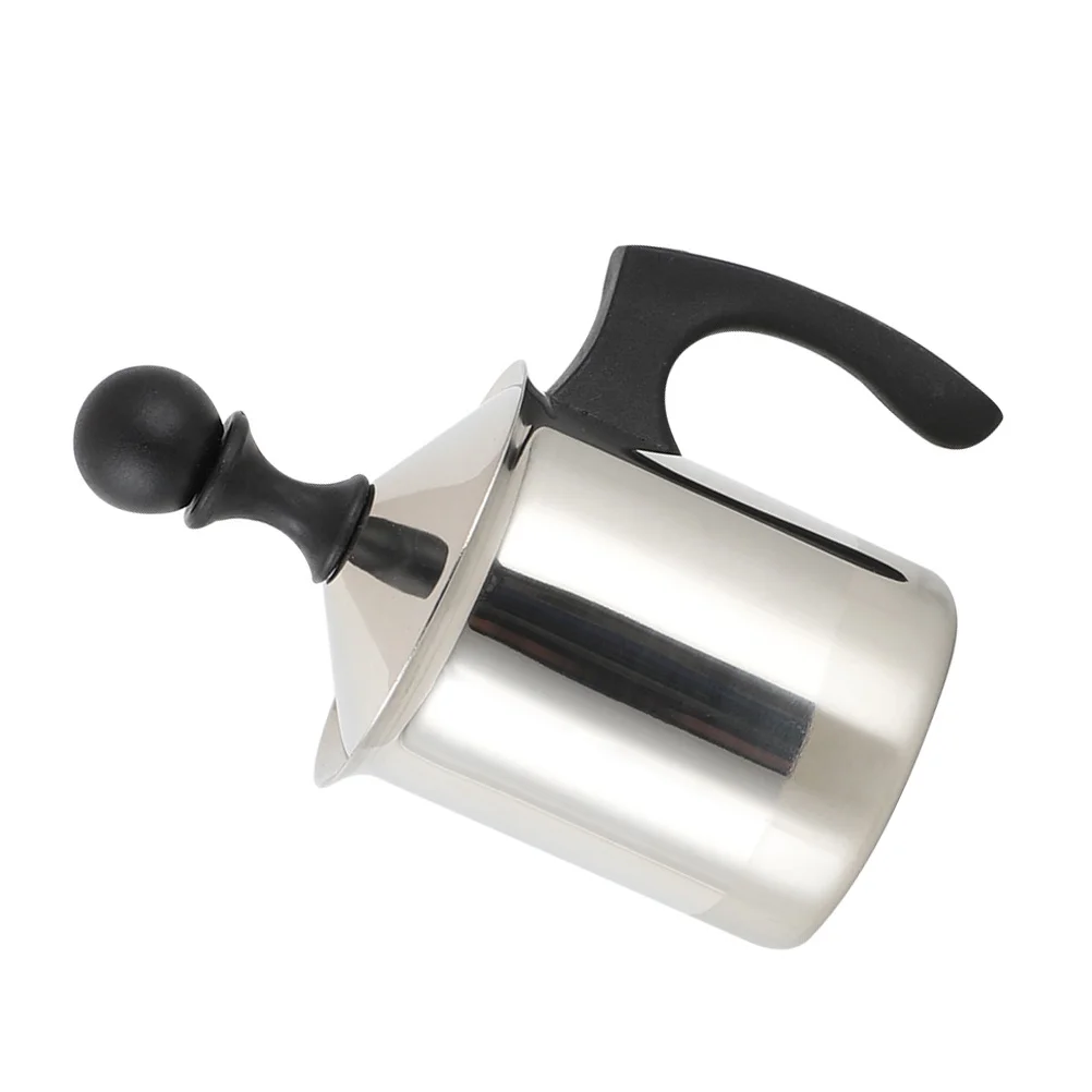 

Manual Milk Frother Stainless Steel Pitcher Cup Latte Easy Clean Ergonomic Handle Heat Resistant Practical Kitchen