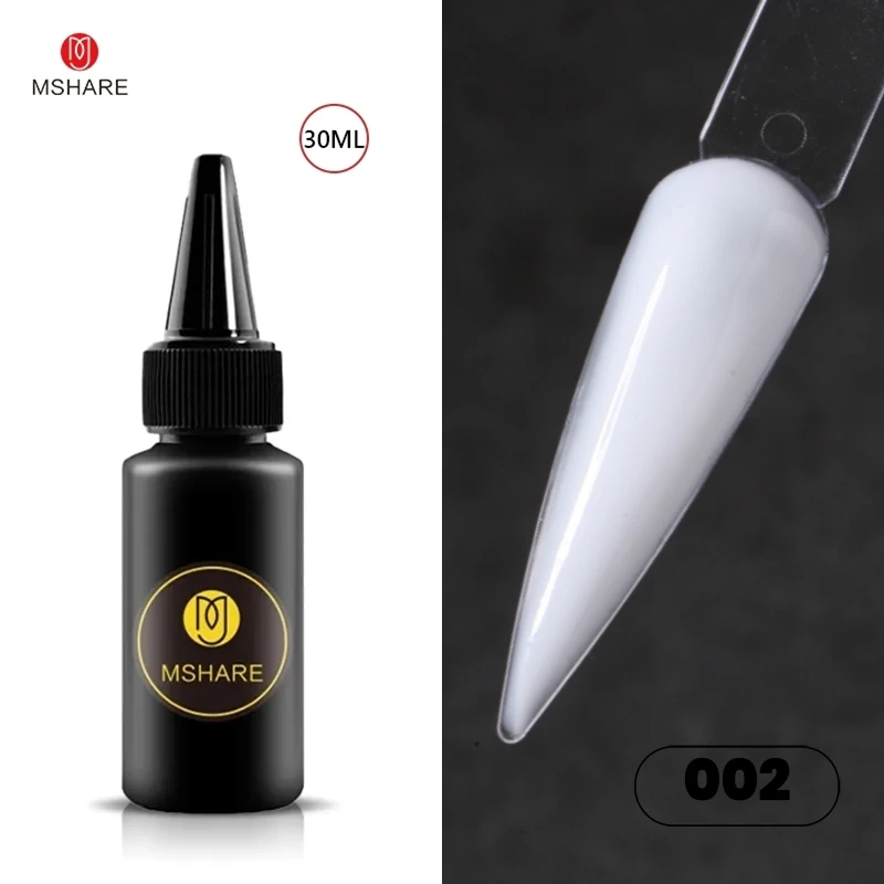 MSHARE 30ML Liquid Gel For Nail Extension Milky White Builder Refill Soak Off Camouflage Self Leveling Reinforcement Nail Gels