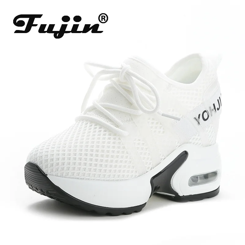 Fujin Wedge Boots Summer Sandals Shoes Boots Platform Wedge Heel Air Mesh Sock for Women Female Summer Sneakers Zapatos De Mujer