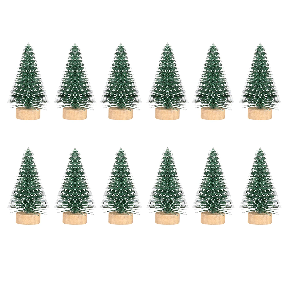 

12 Pcs Tree nament Rustic Green PVC Fake Cedar Mini Home Decor Desktop Adornment Cedar Tree Decor Festive Gift Idea