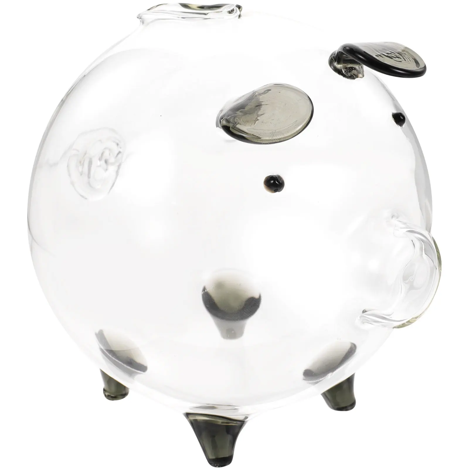 Clear Glass Piggy Bank Pig Shaped Money Pot for Saving Habit Development Birthday New Year Gift Desktop Ornament