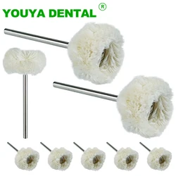 10pcs/Bag Dental Laboratory Brush Dentistry Odontologia Polishing Brushes Wheel Rotary Tools For Low Speed HP Shank Cotton Buff
