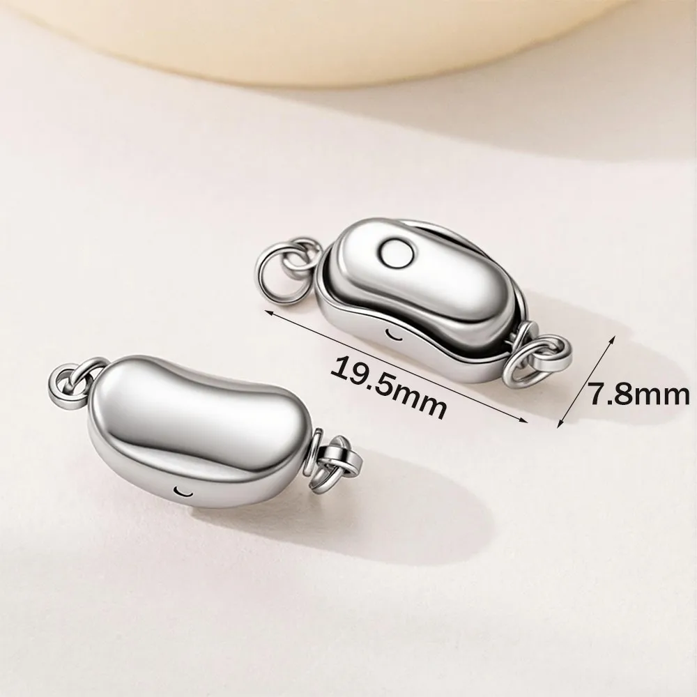 2pcs Stainless Steel Press Buckle End Clasp Slide Connectors Clasps For DIY Pearl Necklace Bracelet Jewelry Making Accessories view 2
