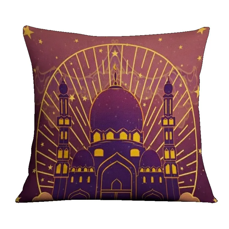 Luxurious Islamic Mosque Dome Art Pillowcase Set 4pcs Cushion Cover Boho Middle Eastern Architecture Throw Pillow Home Decor 40x