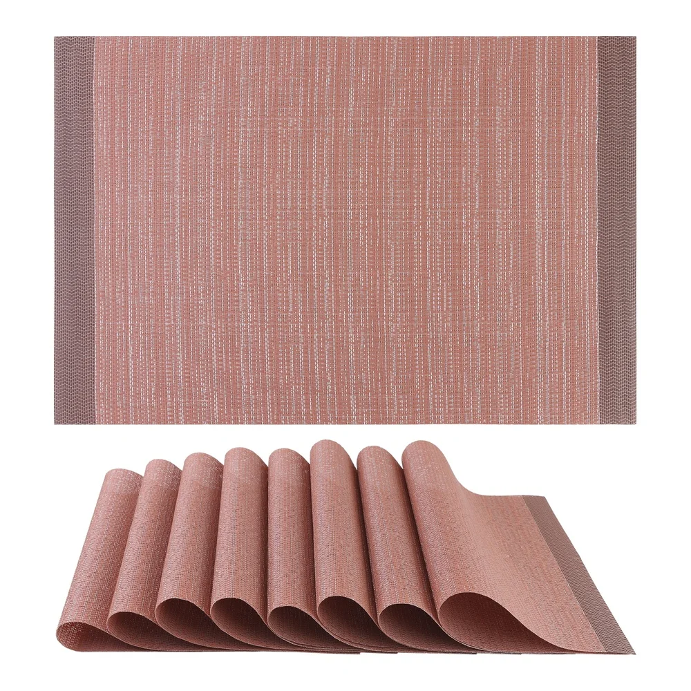 Set of 8 Washable Non-Slip Placemats Kitchen Dining Table Decor Easy Clean Water-Resistant Table Protectors Everyday Use