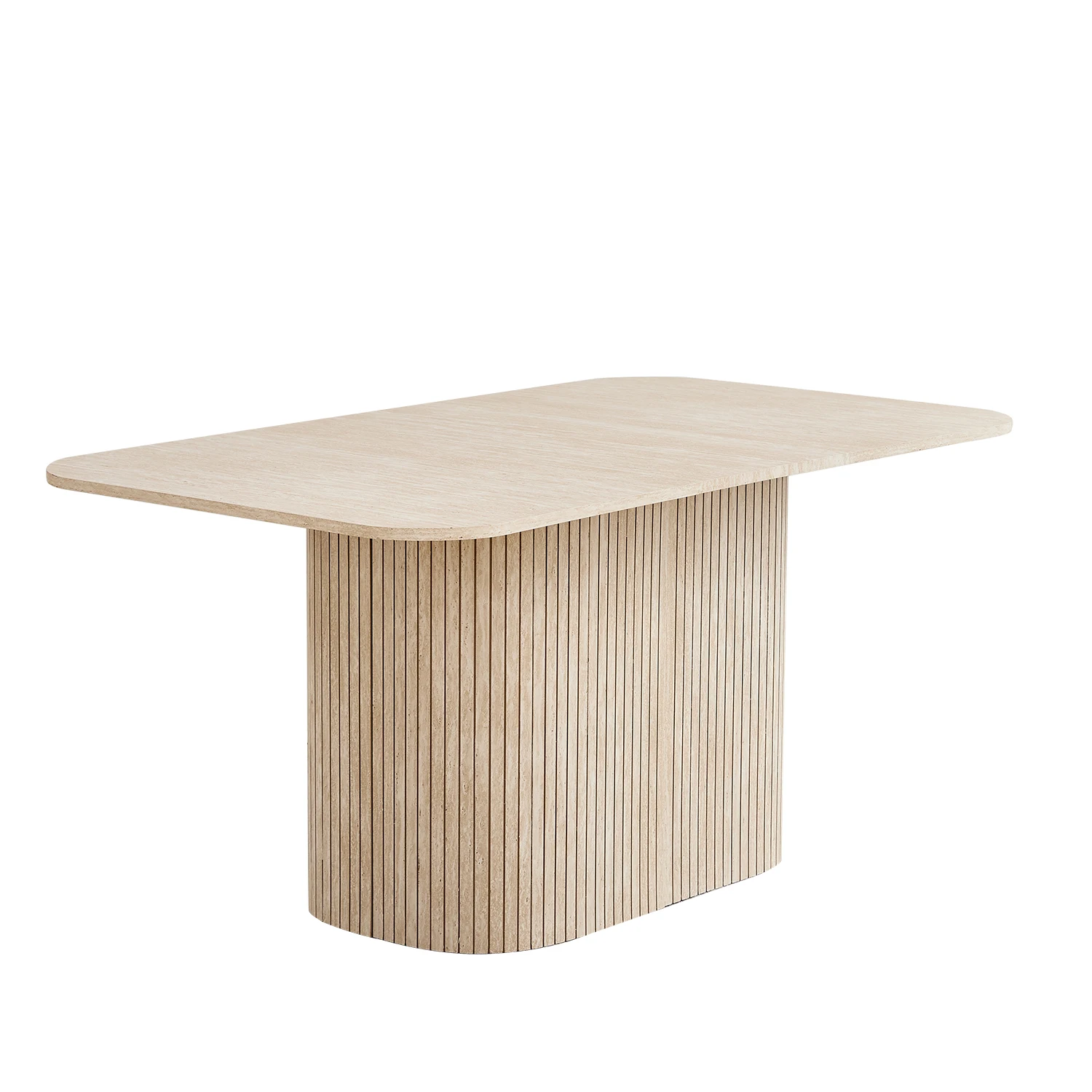 Noordse massief houten eettafel, eettafel met golfplaten, eenvoudige keuken-/eettafel, voor 4-6 personen