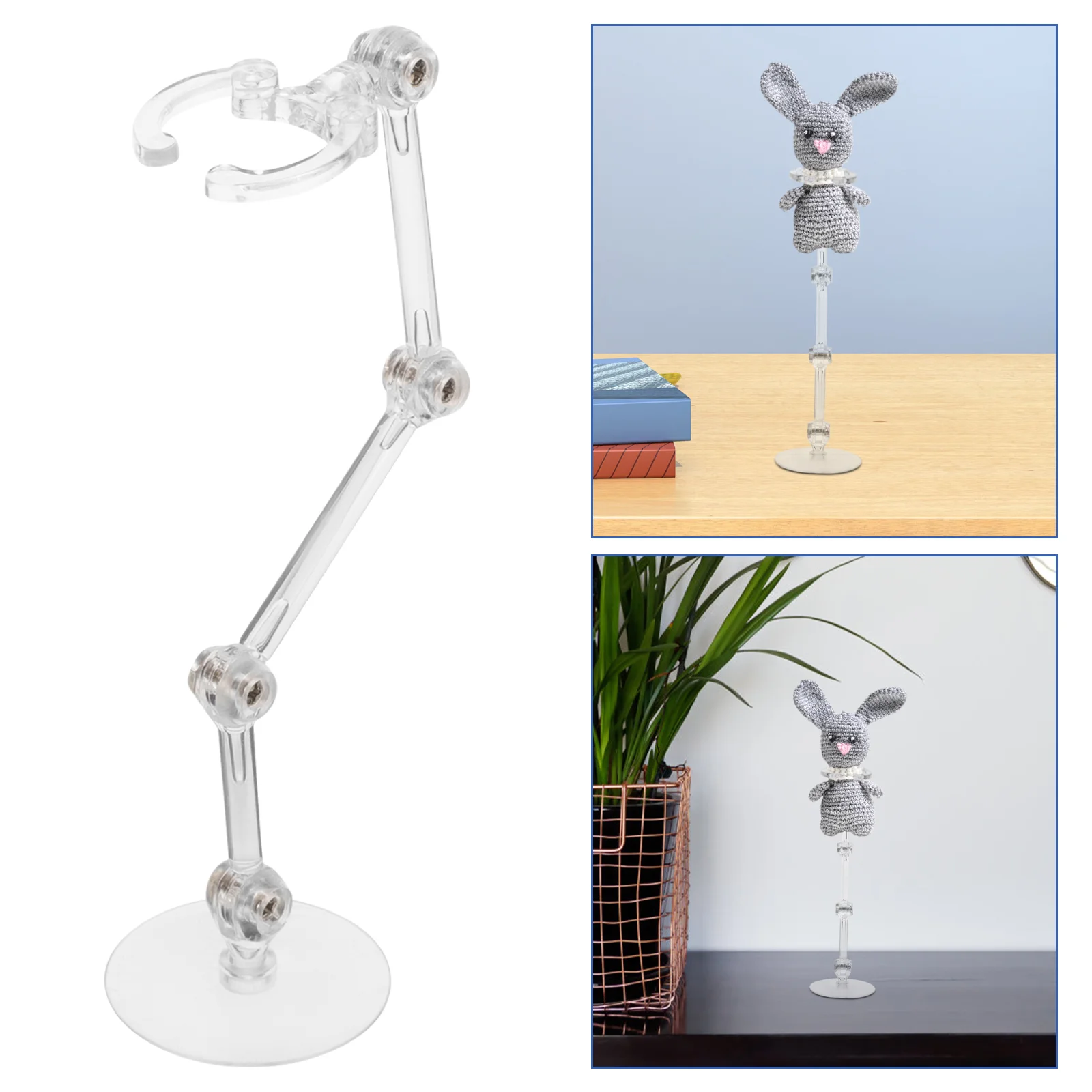 4-delige Action Figure Stand Monitor Display Model Plank Desktop Display Rack Kleine verstelbare plastic steunbasishouder