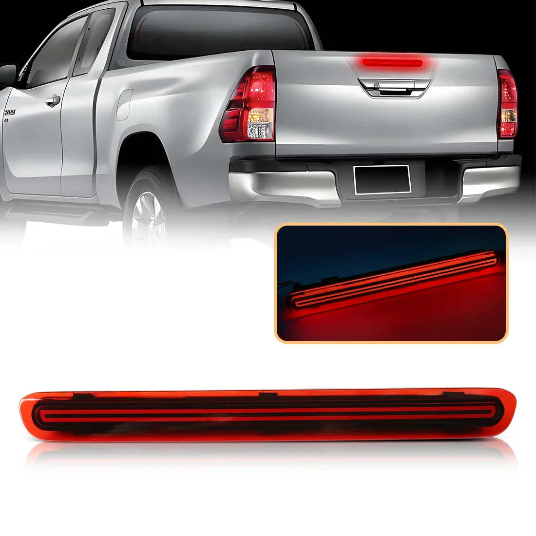 

For Toyota Hilux Revo 2015 2016 2017 2018 2019 2020 Car LED Third Brake Light Rear Tail Lights Turn Signal Lamps Accessories 12V