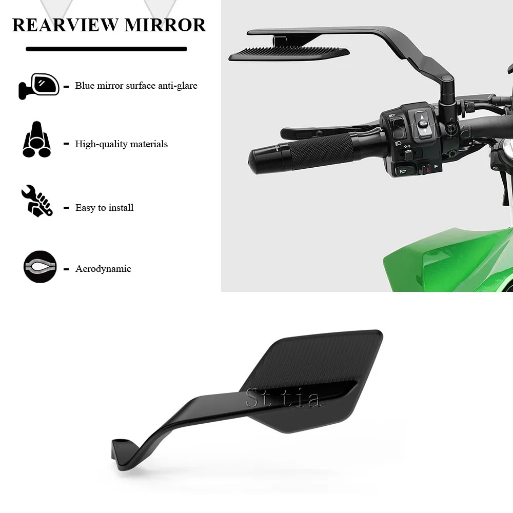 

2026 New Motorcycle Rearview Mirror For For Kawasaki Z650S Z650 S 2022-2025 Z650RS Z650 RS Adjustable Aluminum Wind Wing Mirror