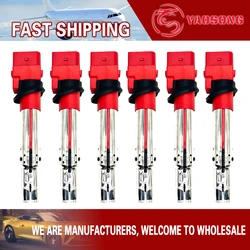 6PCS Ignition Coil for VR6 022905715 95560210100 UF635 FOR Audi Q7 TT Porsche Cayenne VW GOLF R32 Touareg 3.2 3.6 V6 EA390