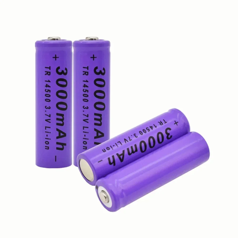 3.7v 3Ah 14500 lithium-ion, 3000mAh AA replacement battery, used for radios, microphones, Electric toys, etc