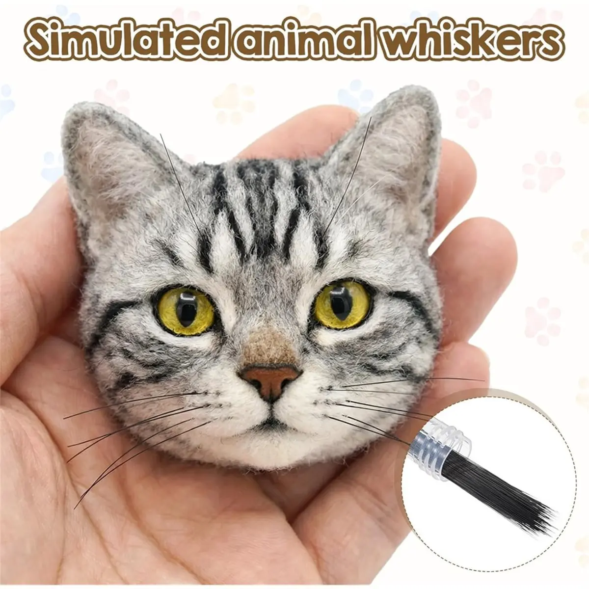 ABPP 900pcs Cat Whiskers, Handmade Animal Whiskers, Simulated Cat Fake Whiskers for Crafts Stuffed , 2.76 Inch