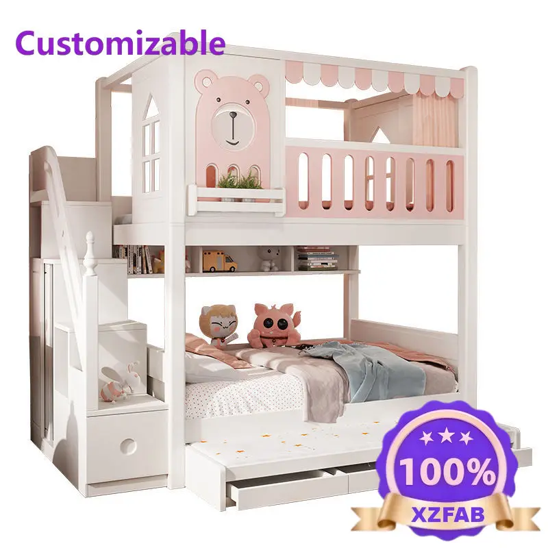 Factory Direct 2026 Children's Up and Down Bunk Bed  Princess Castle Tree House High and Low Mother and Child Sister S Type
