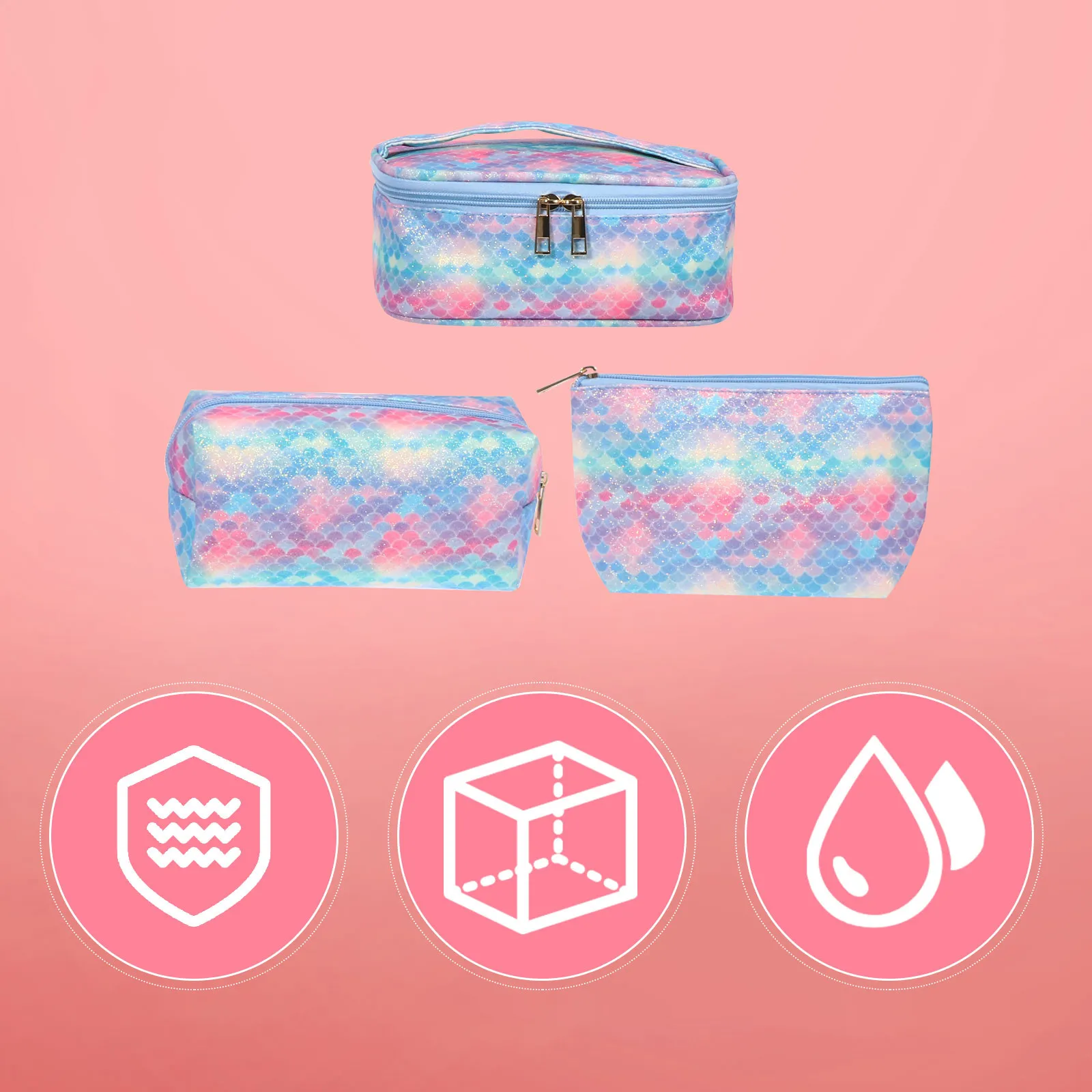 

3 Pcs Travel Toiletries Toiletry Bag for Home Beautiful Cosmetics Wash Pouch PU Multipurpose Makeup
