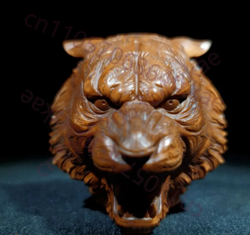 

Статуэтки головы тигра из китайского боксвуда ручной работы, декоративные изделия для рабочего стола