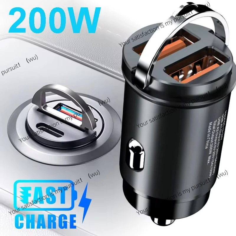 100W/200W QC3.0 PD Mini Car Charger 12-24V Lighter Fast Charging Car USB Type C Charger for Xiaomi Samsung Huawei iPhone Power