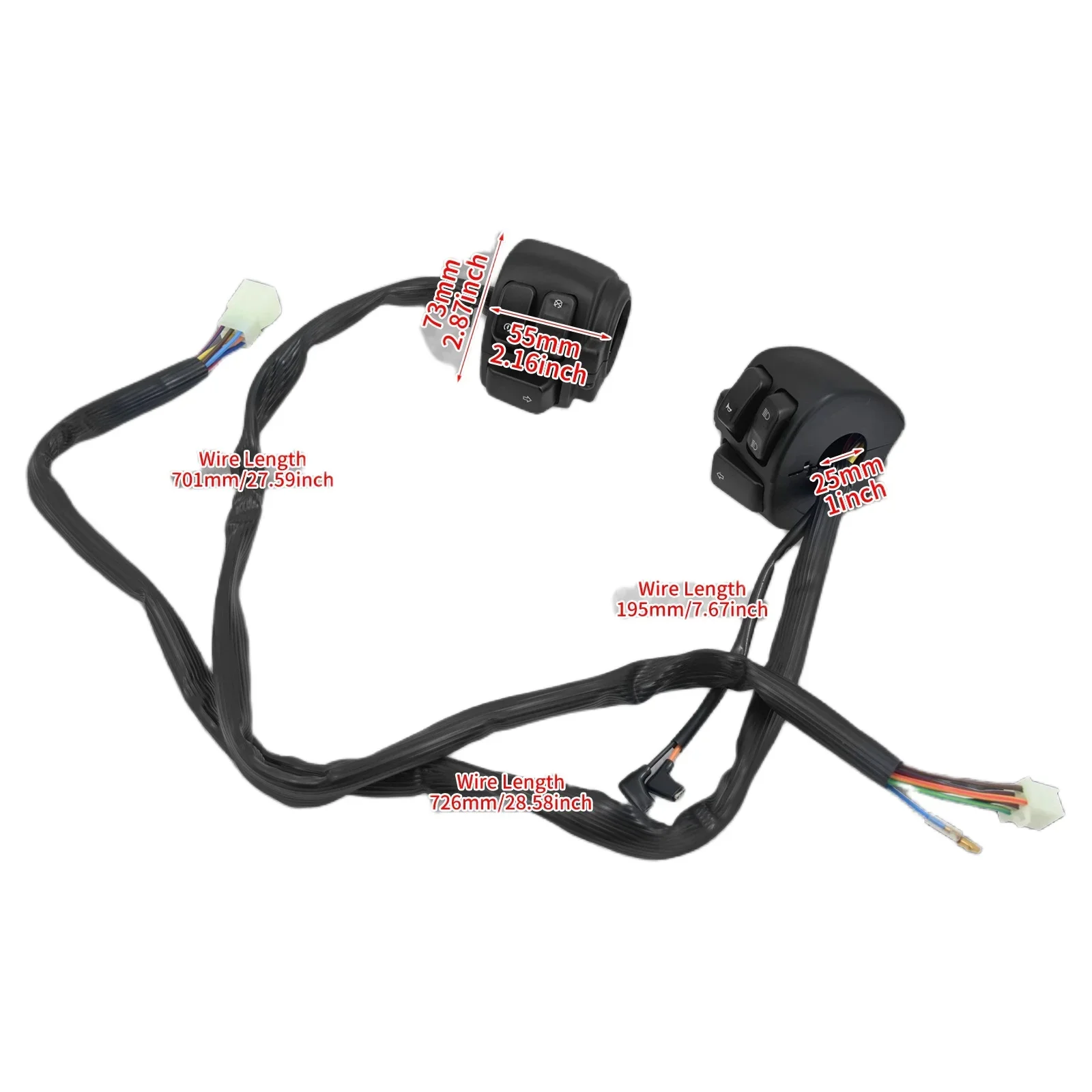 Motorcycle 1" Handlebar Control Switch 25mm Handle Bar Turn Signal Switch For Harley Sporster XL 96-13 Softail 96-10 Dyna 96-11