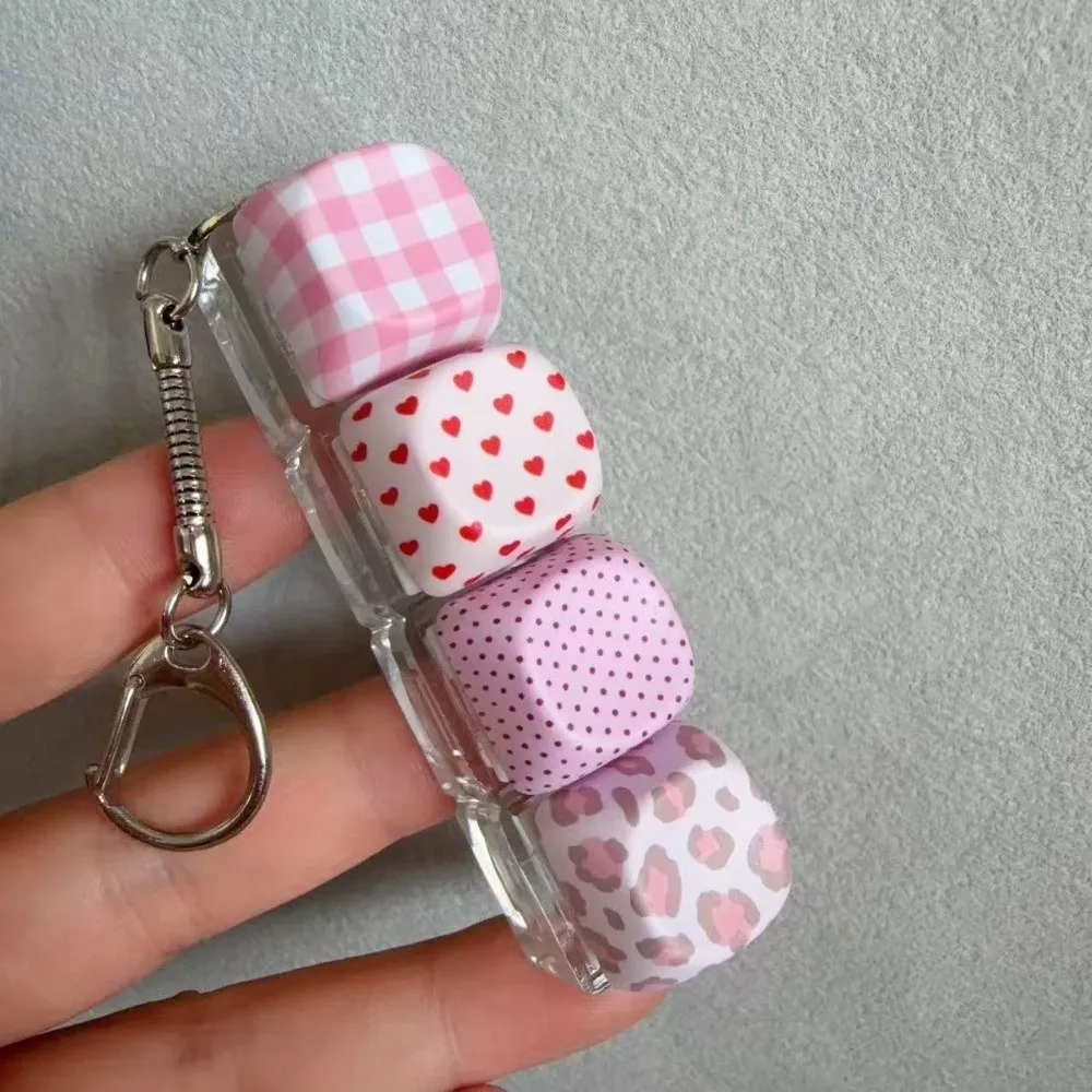 PBT Material 4‑Key Fidget Keychain LED Light Snake Bone Chain Decompression Keyring Click Sound Portable Design