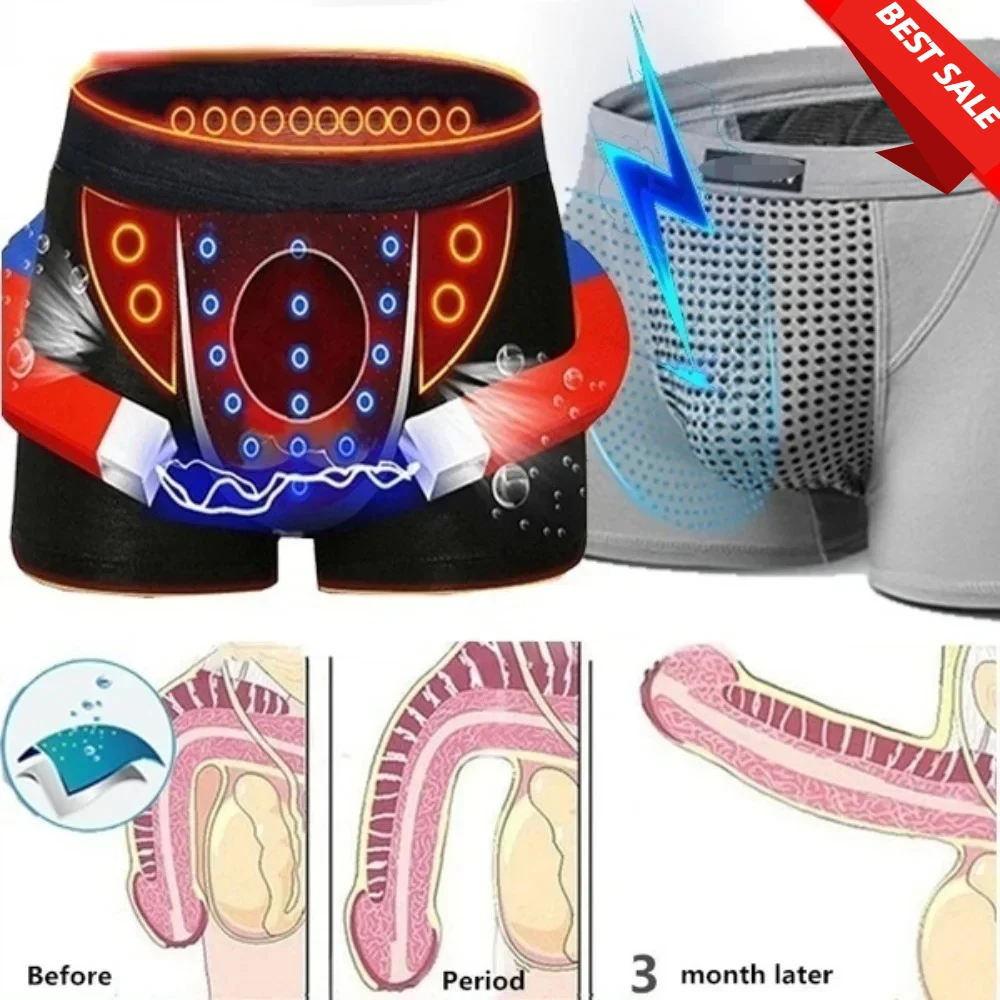 

Men Boxer Briefs Breathable Comfortable Men Magnetic Therapy Boxer with 22 Health Magnets for Blood Circulation L-6XL Size