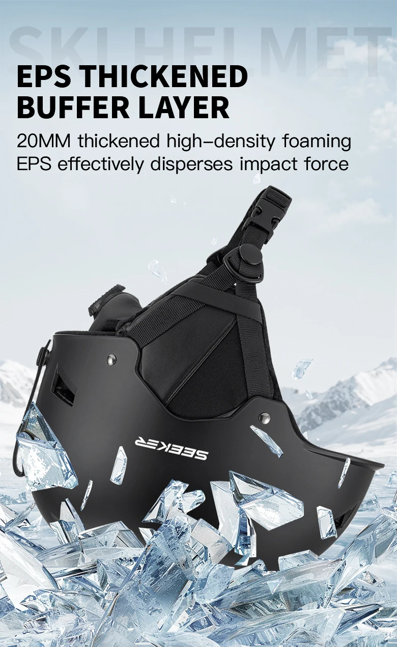SEEKER Winter-Skihelm für Outdoor-Sportarten, Anti-Kollisions-Skihelm für Kinder und Erwachsene, Einzel- und Doppelbrett-Sicherheitsskihelm – Detail 6