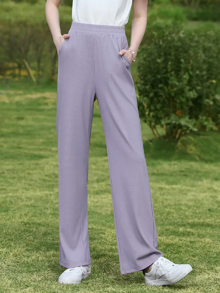 I BELIEVE YOU-Pantalon large pour femme, drapé haut, élastique, taille haute, avec un style décontracté, printemps été 2024, fj2241045612