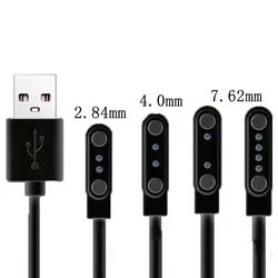 Smart Watch Magnetic USB Dock Charger 2pin 4pin Charging Cable Power Adapter For Q12 Kids Smartwatch 2.84mm 4.0mm 7.62mm Parts